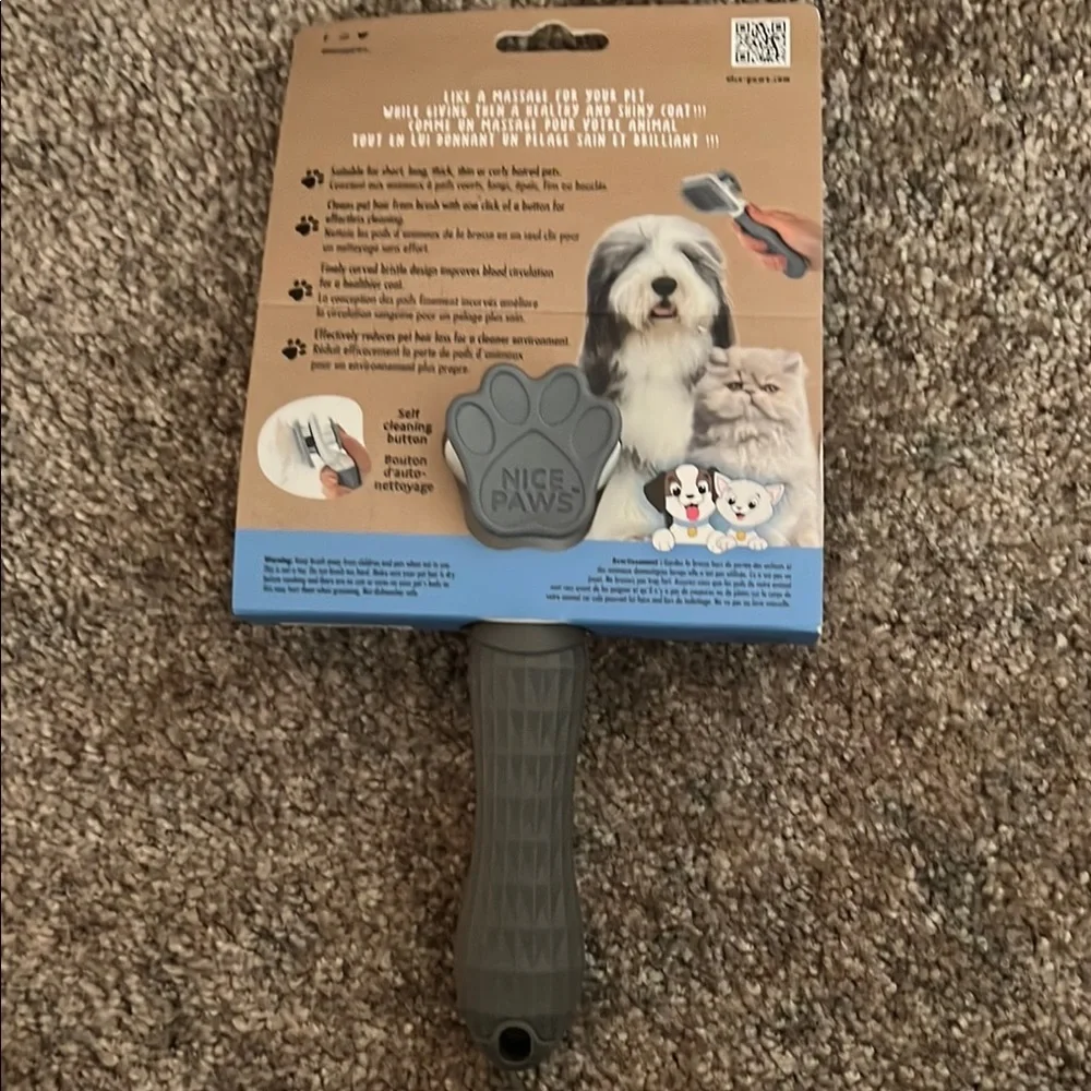 💗2/$10💗 NWT Nice Paws Self Cleaning Pet Slicker Grooming Brush